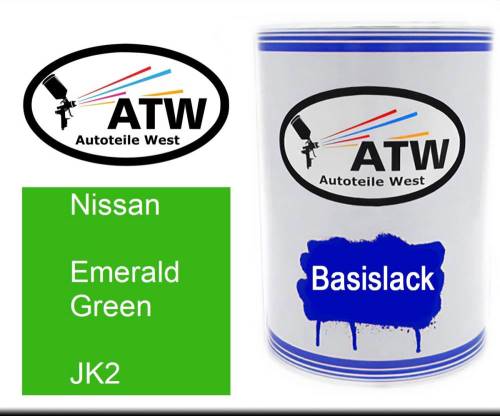 Nissan, Emerald Green, JK2: 500ml Lackdose, von ATW Autoteile West.